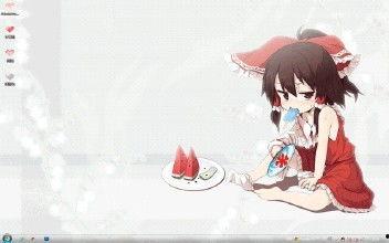 动漫女孩吃瓜背影,动漫女孩的悠闲午后时光